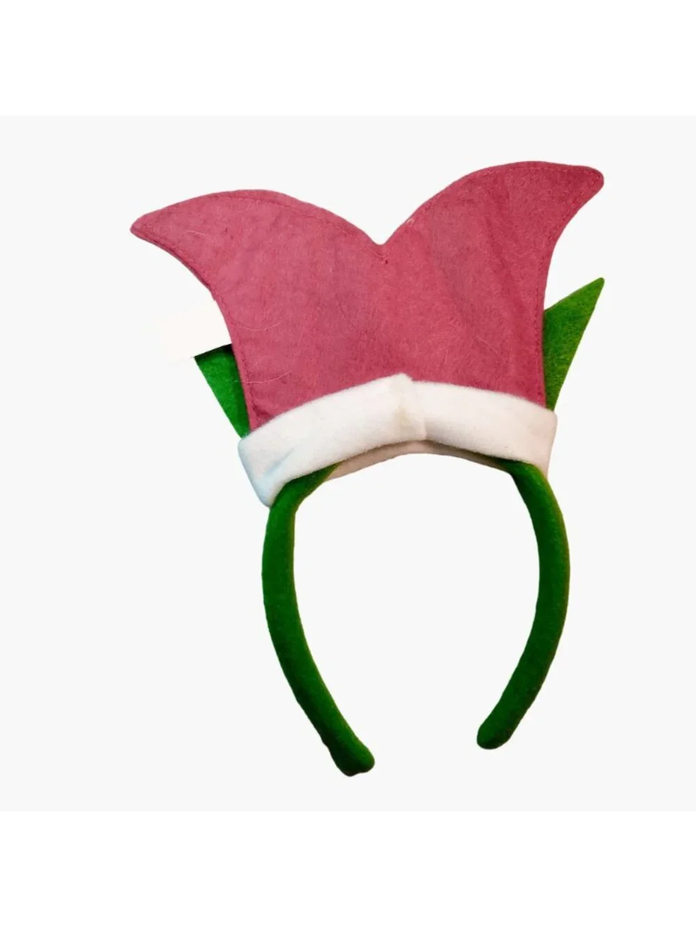 Christmas Elf Headband Kids Crown Santa Helper Red Green Felt Costume